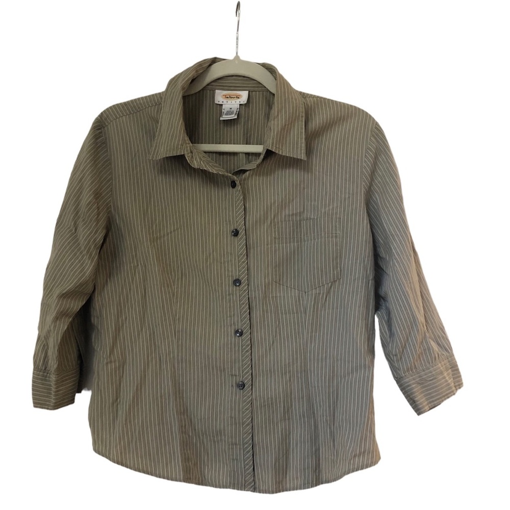 Talbots Casual Striped Button Down Blouse